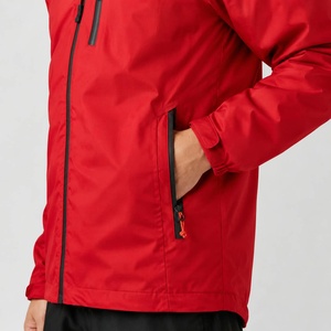 Chaqueta Bomber Roja con Capucha para Hombre, Impermeable, de Poliéster, para Otoño, con Cierre de Cremallera, Cuello Alto, Corte Regular, Bloques de Color en la Parte Delantera - Product Image 5