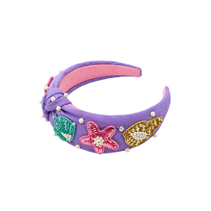 Coiffe artisanale personnalisée en perles nouées pour femme, accessoire capillaire inspiré des coquillages, coiffe perlée tendance sur mesure - Product Image 2