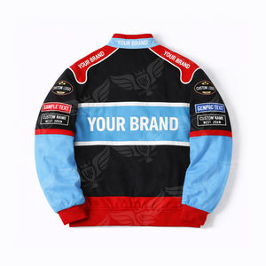 Chaqueta Varsity de Carreras Personalizada OEM, con Bloques de Color, Parches Bordados, Estilo Bomber, Streetwear, con Botones a Presión - Product Image 3