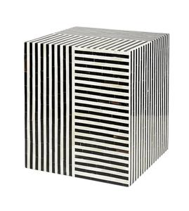 Mesa de Cajones con Incrustaciones de Hueso de ILAHI, Diseño Moderno con Detalles de Ágata, Almacenamiento de Tres Niveles, Mueble Portátil para el Hogar - Product Image 2