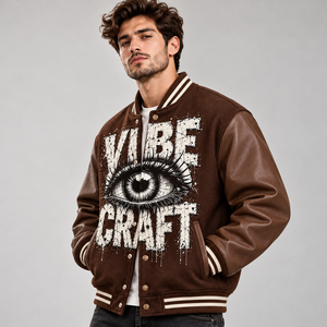Veste universitaire décontractée de qualité supérieure personnalisée 2027 pour hommes, col montant, streetwear, vêtements d'hiver, service OEM - Product Image 3