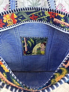 Bolsa de Mano de Algodón Multicolor Premium con Estampado Floral, Estilo Bohemio, Casual de Verano, con Cierre, para Compras y Viajes - Product Image 4