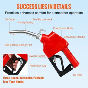 Attrezzatura per la Lavorazione del Petrolio, Erogatore Automatico di Carburante, Ingresso 3/4" NPT, Beccuccio 15/16", Flusso Massimo 16 GPM, Spegnimento Automatico, Alluminio PVC Gas - Product Image 6