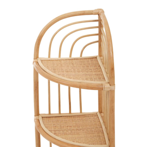 Wholesale Natural Rattan <b>Corner</b> Shelf Eco-Friendly Woven Standing Minimalist Home Office Bookcase <b>Cabinet</b> Storage Organizer Home - Product Image 6