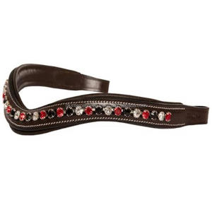 Fabriqué en Inde Équestre Course de Chevaux Selle Marchandises À La Main Forme De Vague Cristaux Décoratif Rembourré En Cuir Cheval front bande - Product Image 3