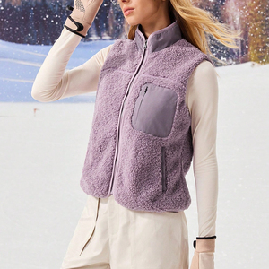 puffer vest gilets waistcoat casual fashion winter clothes Sherpa fleece sleeveless <b>jacket</b> coat women custom design puffer vests - Product Image 2