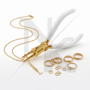 Équipement de production de bijoux, pince à bec rond de 120 mm en acier inoxydable, pince à boucler le fil, pince à bijoux avec poignée en PVC personnalisée pour l'artisanat - Product Image 2