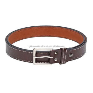 Ceinture en cuir véritable pour homme, design personnalisé, unisexe, en cuir de vachette, avec boucle en laiton massif. - Product Image 2