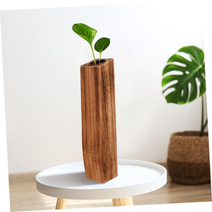 Vase mural en bois rustique Art Déco 14-24 pouces, bois naturel fait main, pot de plante d'intérieur écologique pour la décoration de salon FAIZA - Product Image 2
