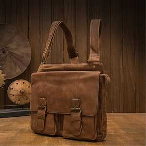 Sac à bandoulière pour ordinateur portable en cuir de vache véritable pour homme, durable, usage quotidien, style rétro, 15,6 pouces, LLB-0331 - Product Image 2