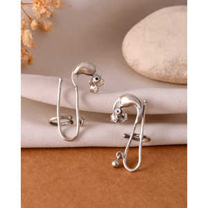 Pendientes de Plata de Ley Kabbu, Marca Meera Jaipur, Origen India, Modelo MTER553 - Product Image 2