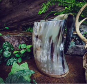 Mug à café et bière artisanal en corne de bœuf naturelle, poli, style Viking, écologique, à thème animalier, option logo personnalisé pour Halloween - Product Image 3