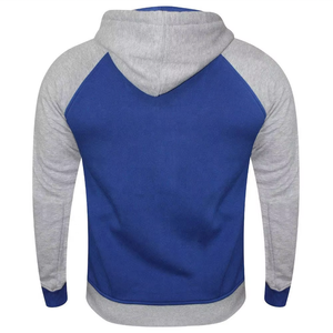 Men's Blue Gray <b>Raglan</b> Sleeve Zip-Up Hoodie Casual Solid Color Breathable Knitted Hooded Sweatshirt Regular Fit Winter Wear - Product Image 3