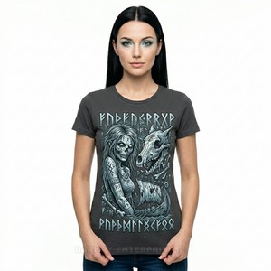 Camiseta personalizada con cuello redondo para mujer, camiseta de algodón con estampado gráfico de terror, diseño The Dead Write Back, ropa de estilo gótico a la moda para mujer - Product Image 2