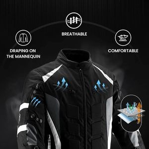 Chaqueta de Motocicleta Cortavientos para Hombre, Armadura Completa, Equipo de Motocross, Color Negro - Product Image 4