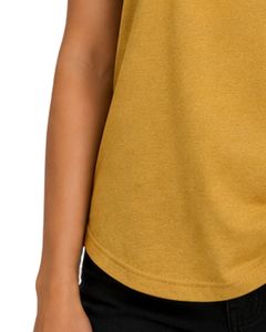 T-shirt Raglan Personnalisé Jaune Moutarde et Bordeaux pour Femme – Col Rond Décontracté, Manches Courtes, Mélange de Coton Doux, Tendance Estivale - Product Image 6
