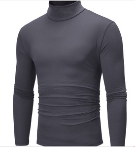Autumn Winter Men's High Elastic Turtleneck Tights <b>Shirt</b> Top Plain Thermal Long Sleeve Turtleneck <b>Shirt</b> - Product Image 6