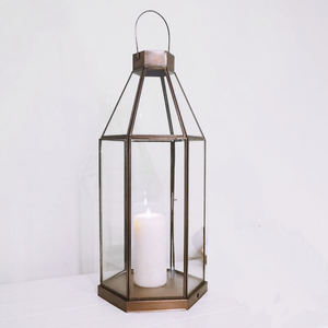 Metal Christmas Handmade Brass Lantern for Home Garden Decoration Antique Finished Classy Design <b>Terrarium</b> <b>Glass</b> Candle Holder - Product Image 1