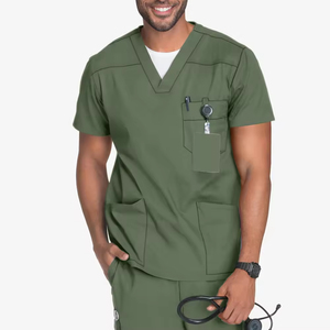 Conjuntos de Uniformes de Enfermería para Clínica Dental, Uniformes Médicos de Manga Corta para Mujeres y Hombres, Uniformes Quirúrgicos de Hospital, Tela de Lona de Secado Rápido - Product Image 4