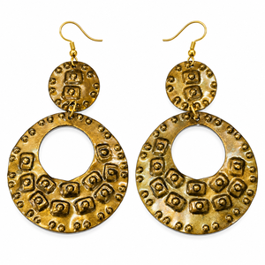 Pendientes de latón dorado con diseño geométrico de candelabro, diseño tribal de sol radiante con dijes colgantes, moda al por mayor - Product Image 4
