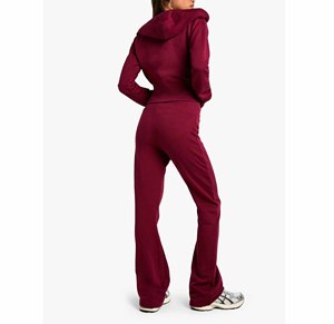 Conjunto Deportivo Informal Transpirable para Mujer, Talla Grande, Sudadera con Capucha y Cremallera, Top Corto, Pantalones de Cintura Alta, Joggers OEM - Product Image 2