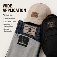 Étiquette en cuir véritable, étiquette en microfibre, gaufrage à chaud, accessoires vestimentaires, marque de commerce, tissu, vêtements streetwear