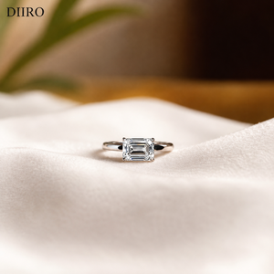 <b>Emerald</b> Cut Diamond Wedding Proposal <b>Ring</b> Classic Moissanite Mother's Day Gift <b>Ring</b> 925 Sterling <b>Silver</b> Engagement Solitaire Rin - Product Image 2
