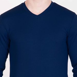 T-shirt Homme Col V à Logo Avant, Manches Courtes, Coupe Classique, Infroissable, Anti-bouloches, Anti-rétrécissement, Séchage Rapide, Écologique, Polyester/Coton - Product Image 3
