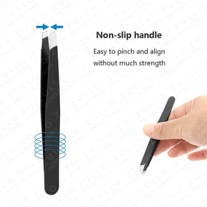 Premium Stainless Steel Black Eyebrow Tweezers Slanted Tip Professional Custom Color Precision <b>Makeup</b> Beauty <b>Tool</b> - Product Image 5