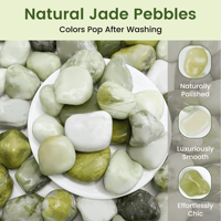 Pierres de rivière en jade vert naturel polies, pierres décoratives pour aménagement paysager extérieur, décoration de la maison (écologiques et durables)