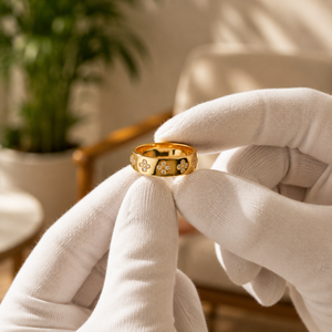 Anillo de Compromiso con Diamante de Corte Brillante Redondo, Chapado en Oro Amarillo de 14K, Anillo de Propuesta para Mujer, Elegante Joyería de Moissanita - Product Image 6