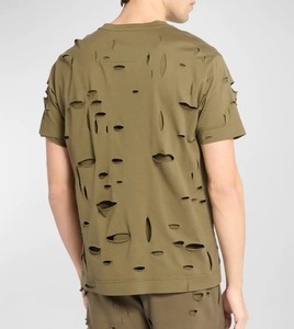 เสื้อยืดแขนสั้นสีเขียวมะกอกสำหรับผู้ชาย คอกลม ทรงปกติ ผ้าถัก 100% ผ้าฝ้าย ด้านหน้าลำลอง ระบายอากาศได้ดี สไตล์สตรีท สีพื้น - Product Image 2