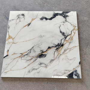 Carreaux de sol en porcelaine émaillée à surface brillante 600x600mm Design moderne Briques réfractaires pour salon et bureau - Product Image 5