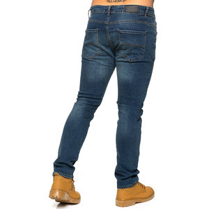 Jeans droits amples taille mi-haute unis pour hommes 100 % coton, personnalisables avec votre étiquette, pantalons en denim sur mesure - Product Image 6
