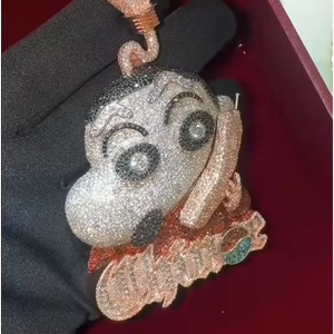 จี้ฮิปฮอปเงินแท้ 925 ขัดเงาสูง ประดับโมอิสซาไนต์แบบฝังขอบ ทนต่อการขีดข่วน ดีไซน์สั่งทำได้ ใส่ได้ทุกวัน เหมาะสำหรับงานปาร์ตี้ สำหรับทั้งชายและหญิง - Product Image 1