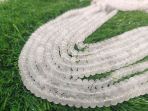 Perles de quartz naturel en forme de rondelle, perles de cristal lisses et simples pour bracelet - Product Image 4
