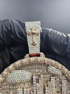 Colgante de Lujo Chapado en Oro de 18K, Estilo Hip Hop, Plata 925, Moissanita VVS, Colgante Personalizado con Nombre, Colgante Circular Bicolor con Letras de Rapper, Estilo Bling - Product Image 3