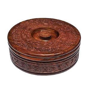 Wooden Chapati <b>Box</b> Chapati <b>Box</b> for Kitchen Wooden Hotpot Roti <b>Box</b> Serving Casserole Set Hotpot for Chapati Roti <b>Decor</b> - Product Image 4