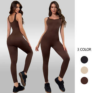 Women's Yoga Gym <b>Jumpsuit</b> Casual Breathable Seamless Sportswear High Waist Loose <b>Workout</b> Bodysuit - Product Image 4
