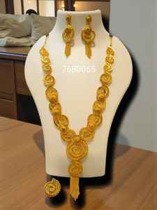 AWAIS HOUSE ชุดเครื่องประดับงานแต่งงาน สร้อยคอและกำไลข้อมือฮิปฮอปประดับเพชรแบบอินฟินิตี้ ชุบทอง 6 กรัม สำหรับเทศกาลผู้หญิงแอฟริกัน - Product Image 6