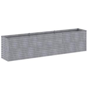 Jardinera Elevada Grande de Acero Corten Oxidado con Incrustaciones Decorativas, Macetas y Jardineras - Product Image 3