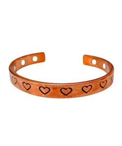 Copper Alloy Cuff Bracelet Heart Pattern Romantic Style Unisex Jewelry Antique Copper Plated <b>men</b> and women bracelet copper - Product Image 1