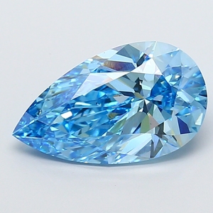 Diamante azul talla pera, color intenso, VS1, de 5.50 a 5.55 quilates, piedra suelta para la fabricación de joyería fina de primera calidad. - Product Image 1