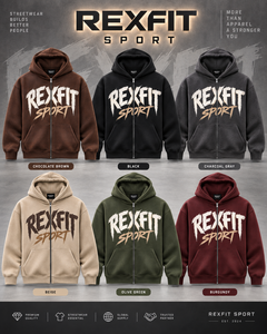 Mens <b>Brown</b> Full Zip Hoodie Brush Graphic Heavyweight 370g <b>Fleece</b> Streetwear Jacket Regular Fit Winter Custom OEM Wholesale - Product Image 4