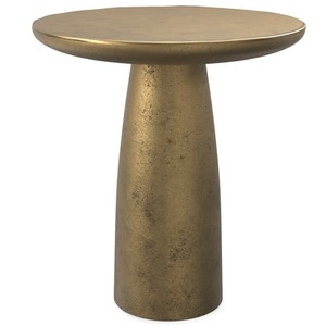 Luxe Metal Antique Metal Coffee <b>Table</b> With Conical Base Transitional Living Room Furniture Handmade - Product Image 6