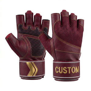 Custom Logo Weightlifting <b>Gloves</b> Half Finger Workout <b>Gloves</b> with Wrist Wrap Support for Men Women Gym <b>Training</b> - Product Image 4
