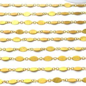 Collar Fino Hecho a Mano con Cadena de Oro Sólido de 18K, Acabado Cepillado, Alambre Envolvente, Marquise Plano de 8x4mm, 17cm - Product Image 2