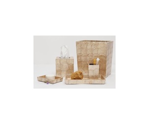 Juego de accesorios de baño de lujo con incrustaciones de nácar, estilo antiguo, hecho a mano, decorativo, elegante, premium, para el hogar y hoteles. - Product Image 5