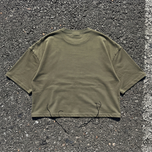 Camiseta Corta de Manga Corta con Patrón de Letras Bordadas Desgastadas, Cuello Redondo, Estilo Casual, Corte Regular, Camisetas Bordadas - Product Image 2