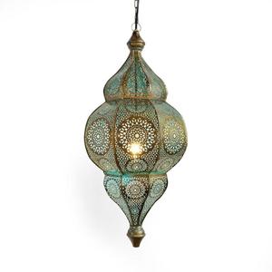 Farol Colgante de Metal Color Dorado, Portavelas de Hierro, Artesanía en Metal, Diseños Personalizables y Duraderos, Farol Marroquí de Lujo - Product Image 6